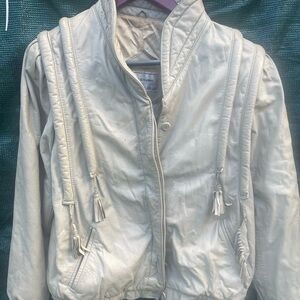 Vintage David Benjamin off-white leather jacket